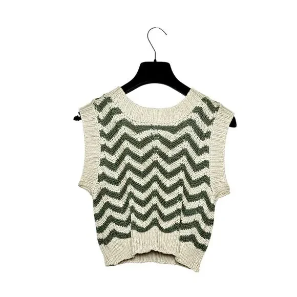 Agua Bendita Crochet Emory Crop Top & Mira Ete Skirt Set Chevron M/L - Picture 5 of 9